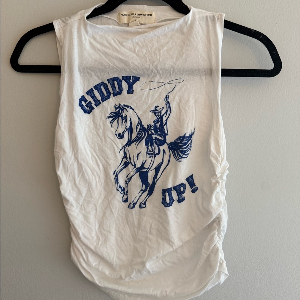 Giddy Up Ruched Tank Top - Picture 2 of 7